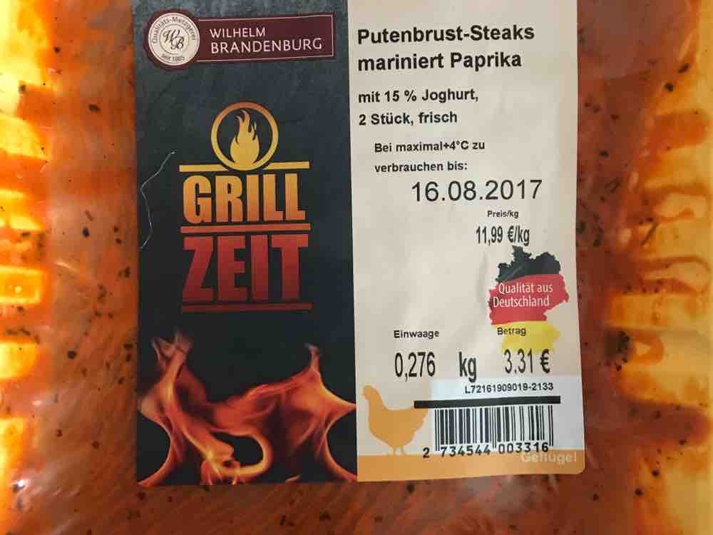 Putenbrust-Steaks,  Paprikamarinade (Grill-Zeit, Rewe), 15% Jogh | Hochgeladen von: cHRoNikz