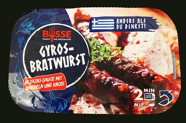 Gyros-Bratwurst in Zaziki-Sauce mit Zwiebeln und Knobi | Hochgeladen von: oldGrumpy