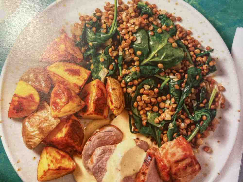 Schweinefilet mit Linsen-Spinat-Gemüse von VertschFood | Hochgeladen von: VertschFood