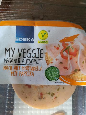My Veggie Veganer Aufschnitt, Nach Art Mortadella mit Paprika vo | Hochgeladen von: Feralis