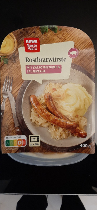 Rostbratwürste, mit Kartoffelpüree und Sauerkraut von urlauber51 | Hochgeladen von: urlauber51