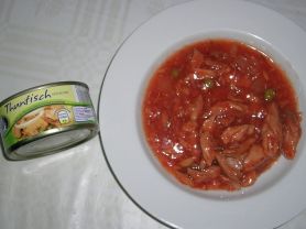 Thunfisch Stückchen in pikanter Sauce mit Gemüsebeilage | Hochgeladen von: Goofy83