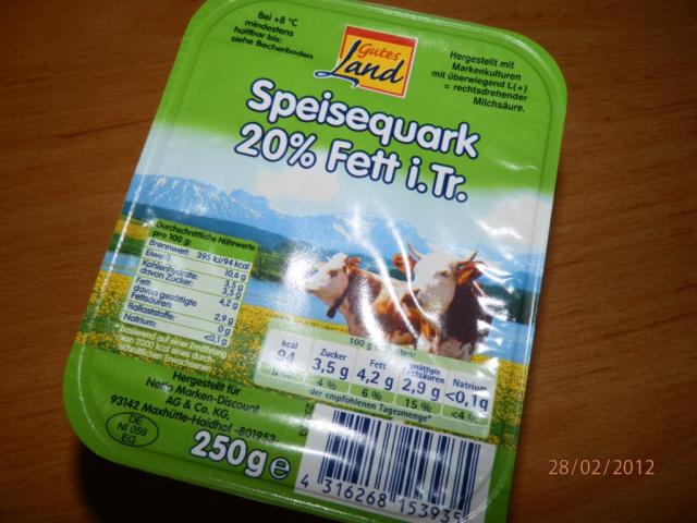 Speisequark 20 % (Netto), natur | Hochgeladen von: steini6633