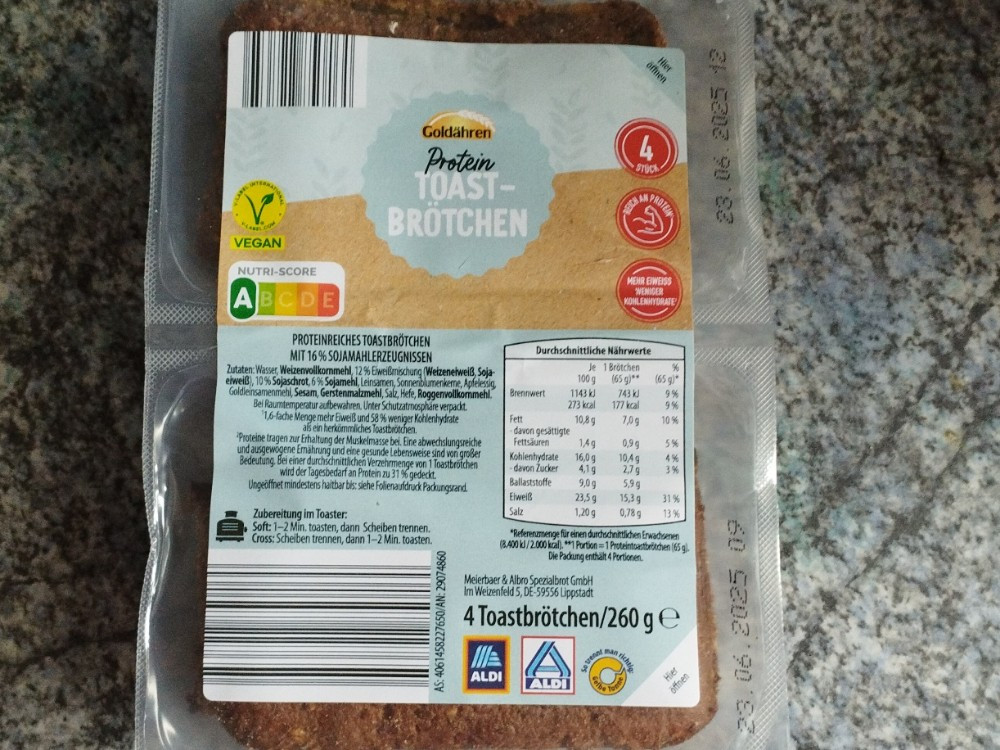 Protein Toast Brötchen, Aldi von Susanne Thiemann-Gloger | Hochgeladen von: Susanne Thiemann-Gloger