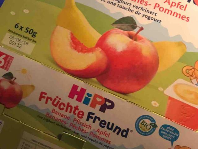 HiPP Früchte Freund, Banane-Pfirsich in Apfel mit entrahmtem Jog | Hochgeladen von: uhuschaer249