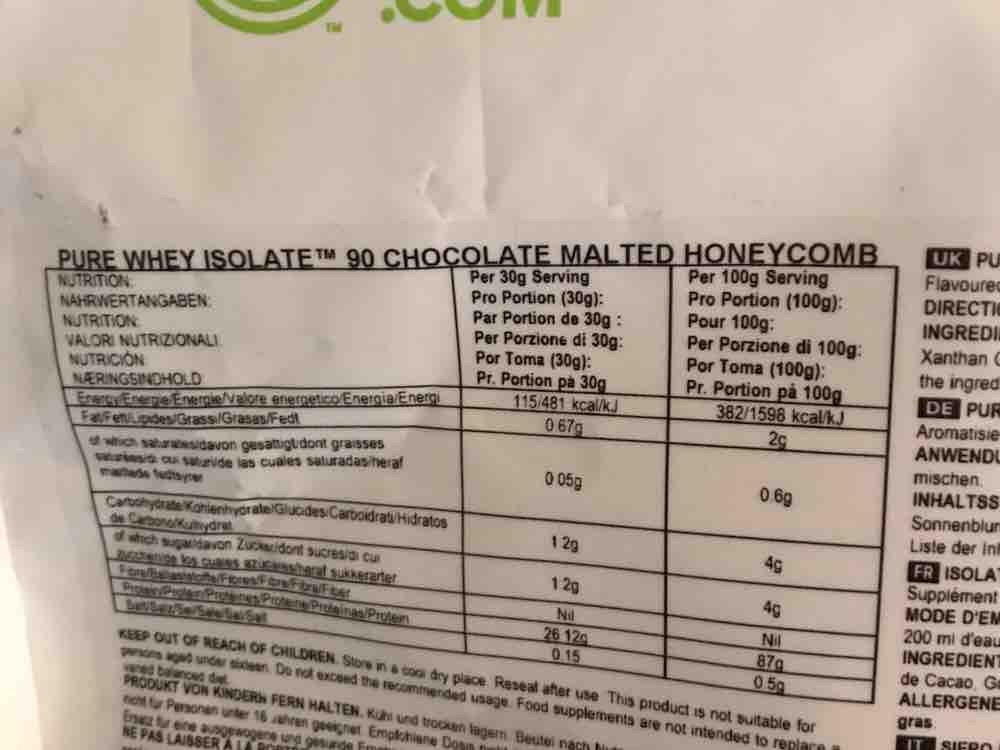 Pure Whey Isolate 90 Chocolate Malted Hoheycomb von MoE08 | Hochgeladen von: MoE08