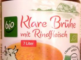 Klare Brühe mit Rindfleisch Bio, Rinderbrühe Bio Aldi Süd | Hochgeladen von: linlan