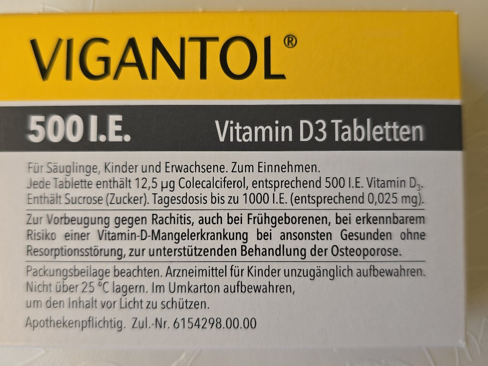 Vigantol 500 I.E., Vitamin D3 Tabletten, Colecalciferol von atum | Hochgeladen von: atum Vigantol 500 I.E., Vitamin D3 Tabletten, Colecalciferol von atum | Hochgeladen von: atum