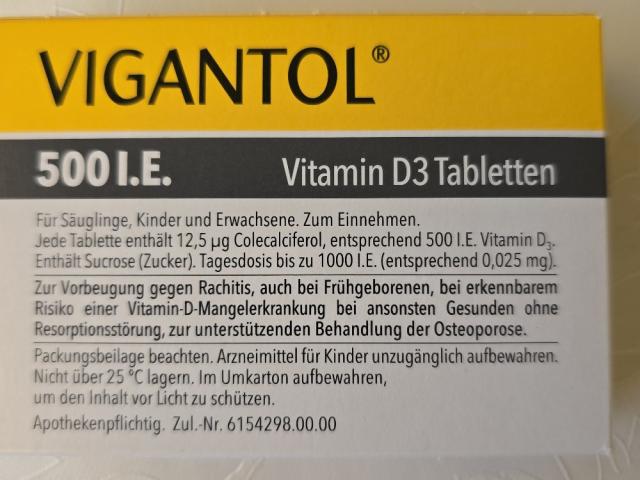 Vigantol 500 I.E., Vitamin D3 Tabletten, Colecalciferol von atum | Hochgeladen von: atum Vigantol 500 I.E., Vitamin D3 Tabletten, Colecalciferol von atum | Hochgeladen von: atum