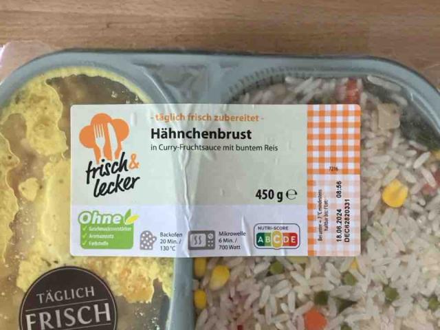 Hähnchenbrust in Curry-Fruchtsauce mit buntem Reis von Herzkirsc | Hochgeladen von: Herzkirsche