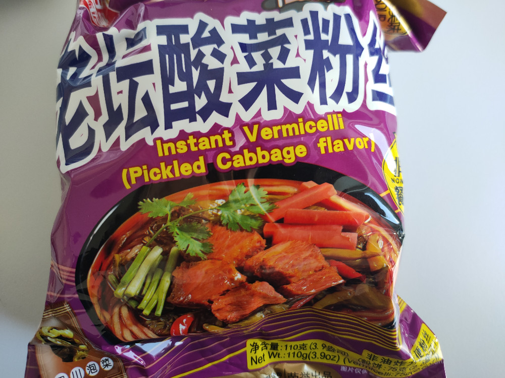 Instant Vermicelli Süßkartoffelnufeln, Pickled Cabbage flavor vo | Hochgeladen von: Nenia