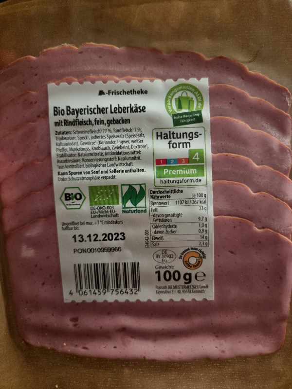 Bio bayrischer Leberkäse, mit Rindfleisch, fein, gebacken von Kn | Hochgeladen von: Knödelfrau