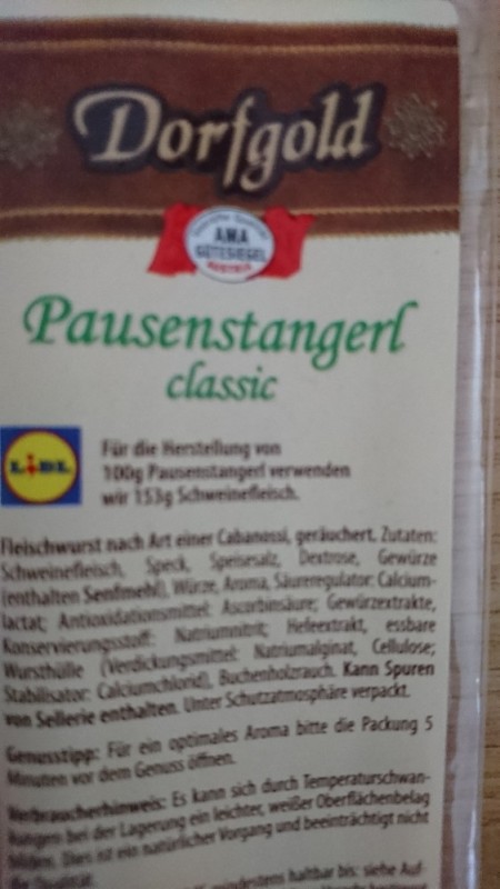 Pausenstangerl classic (Dorfgold), Hartwurst von Skull7 | Hochgeladen von: Skull7
