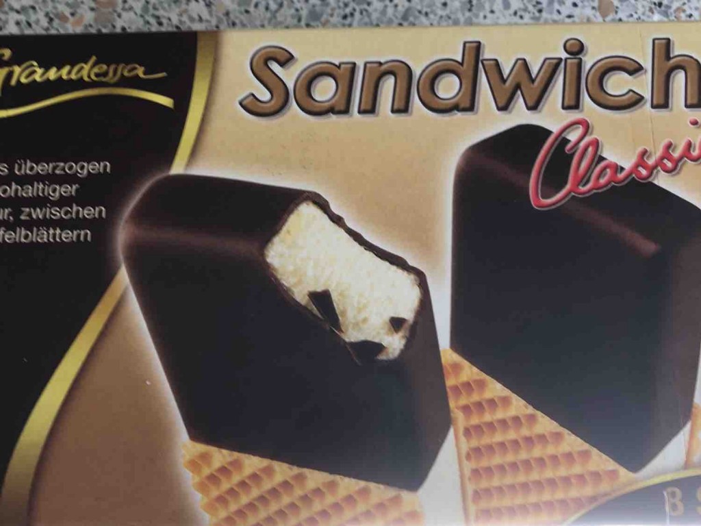 Eis Sandwich classic (Aldi Süd), Vanille mit Schoko-Fettglasur v | Hochgeladen von: KBo