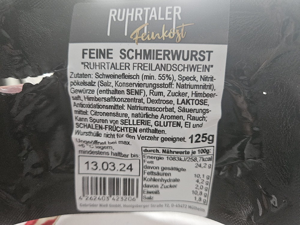 Feine Schmierwurst, Ruhrtaler Freilandschwein von Lutaja | Hochgeladen von: Lutaja