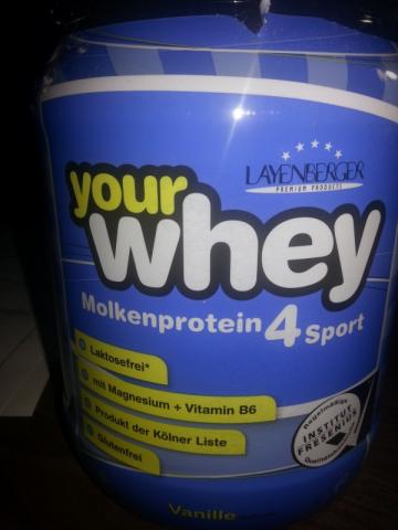 your whey Molkeprotein 4 Sport, laktosefrei, Vanille | Hochgeladen von: TinaE