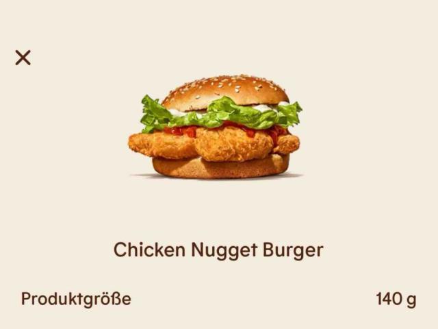 Chicken Nugget Burger, 1 Burger = 140g von ck2000 | Hochgeladen von: ck2000