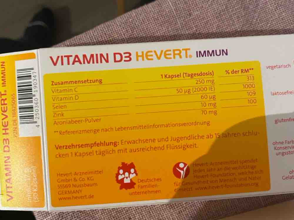 Vitamin D3 Hevert Immun, Nahrungsergänzungsmittel von SportlerKu | Hochgeladen von: SportlerKuss