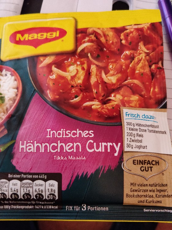 Kalorien Fur Maggi Fix Indisches Hahnchen Curry Zubereitet Neue Produkte Fddb