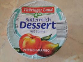 Buttermilchdessert mit Sahne, Pfirsich-Mango | Hochgeladen von: jana74