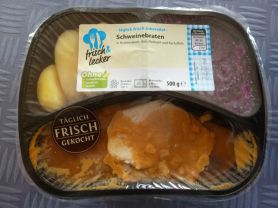 Schweinebraten in Bratensauce, dazu Rotkohl und Kartoffeln | Hochgeladen von: Dunja11