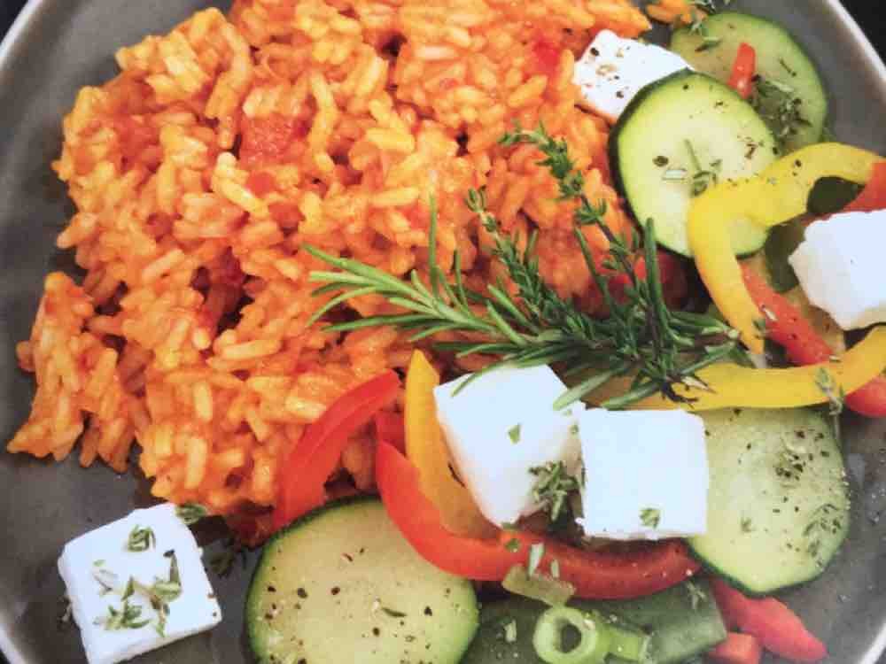 Buntes Gemüse mit Schafskäse und Tomatenreis von hja | Hochgeladen von: hja