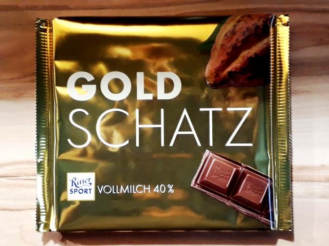Ritter Sport Goldschatz, Vollmilchschokolade mit edlem Trini | Hochgeladen von: cucuyo111