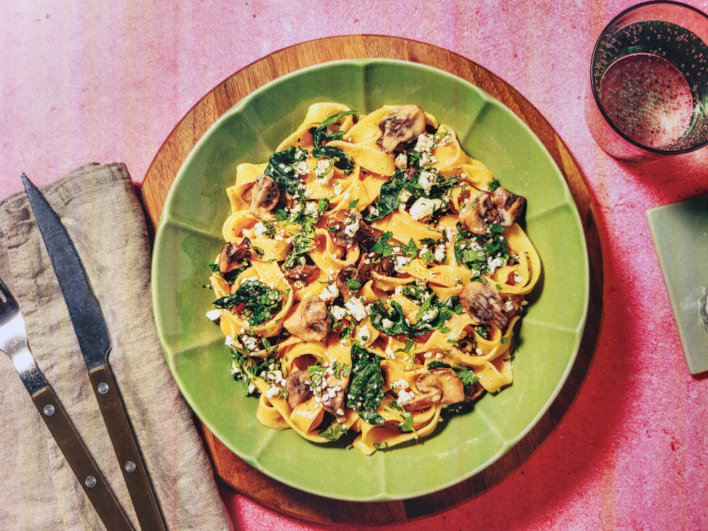 Fettuccine mit Spinat, Champions und Zucchini von NikaRonja | Hochgeladen von: NikaRonja