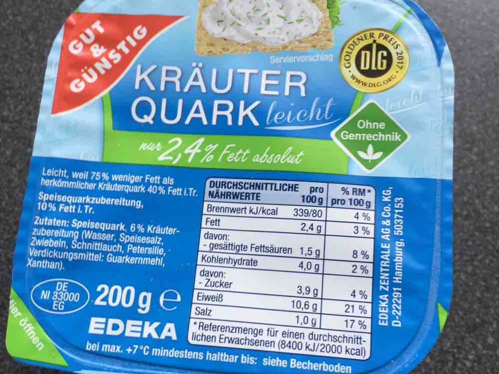 Gut &amp; Günstig, Kräuterquark leicht, 2,4 % Fett absolut Kalorien - Quark ...