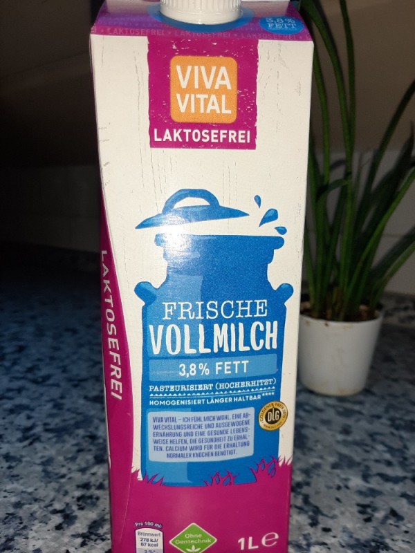 Viva Vital, Laktosefreie Milch 3,8% Fett Kalorien - Milch ...