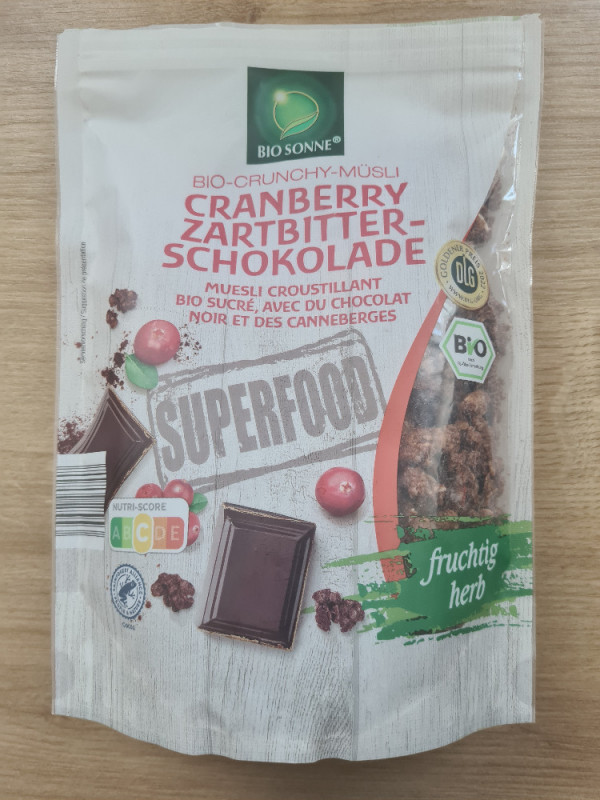 bio crunchy müsli, cranberry zartbitterschokolade von kitmos | Hochgeladen von: kitmos