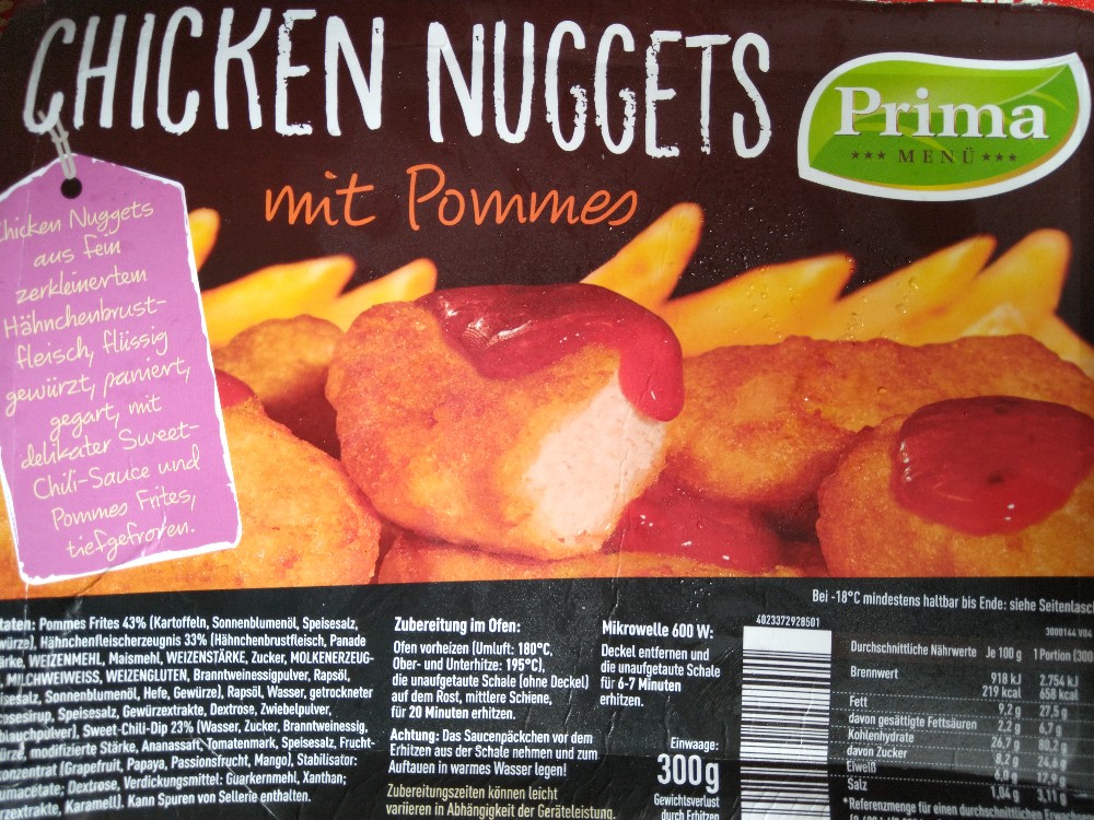 Prima Menu Chicken Nuggets Mit Pommes Kalorien Neue Produkte Fddb