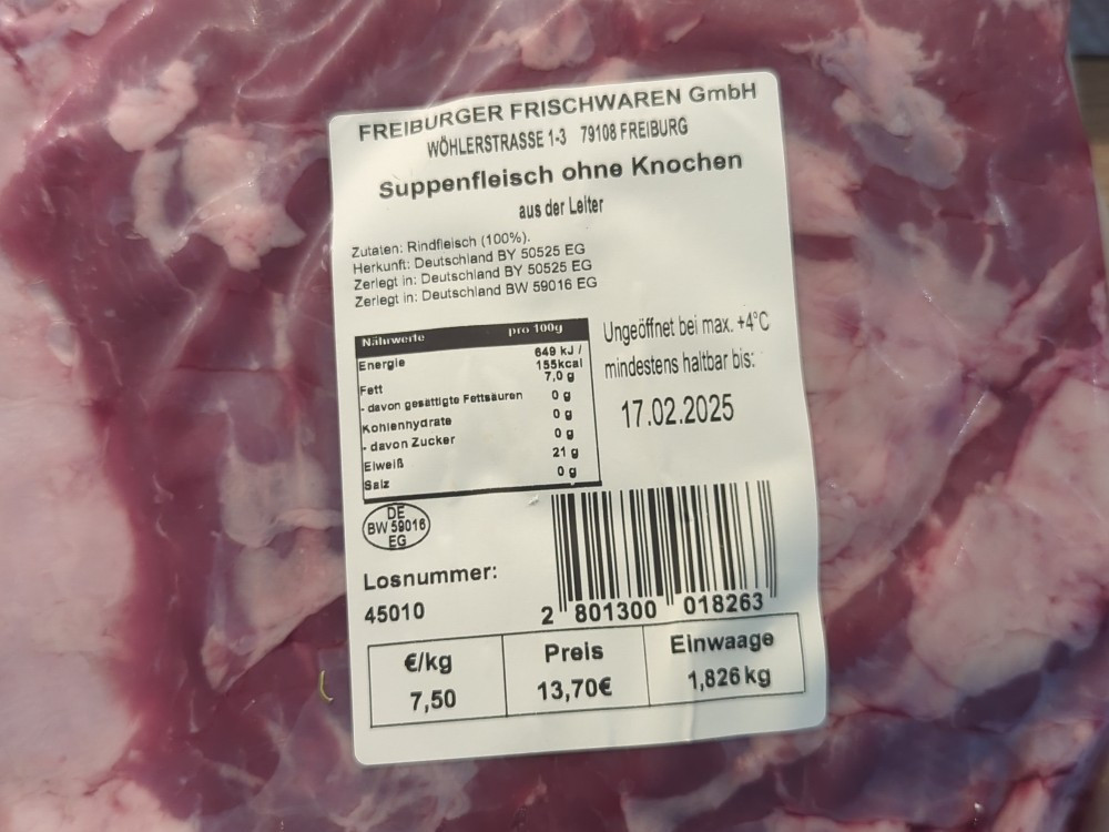 Suppenfleisch ohne Knochen, aus der Leiter von kb94 | Hochgeladen von: kb94