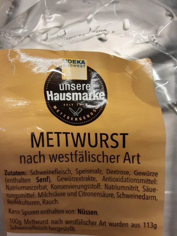 Mettwurst nach westfälischen Art, Kann Spuren von Nüssen enthalt | Hochgeladen von: MANUPaul