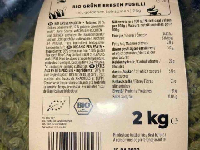 BIO Grüne Erbsen Fusilli, mit goldenen Leinsamen von MathisB | Hochgeladen von: MathisB