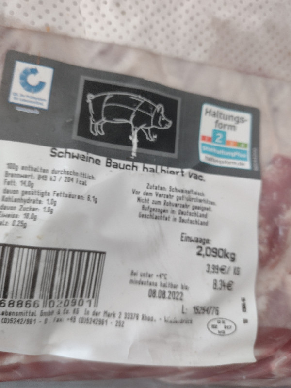 Schweinebauch, halbiert von Rene 6969 | Hochgeladen von: Rene 6969