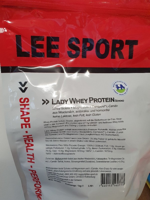 Lee Sport Lady Whey Protein, Schoko von doriskofferath | Hochgeladen von: doriskofferath