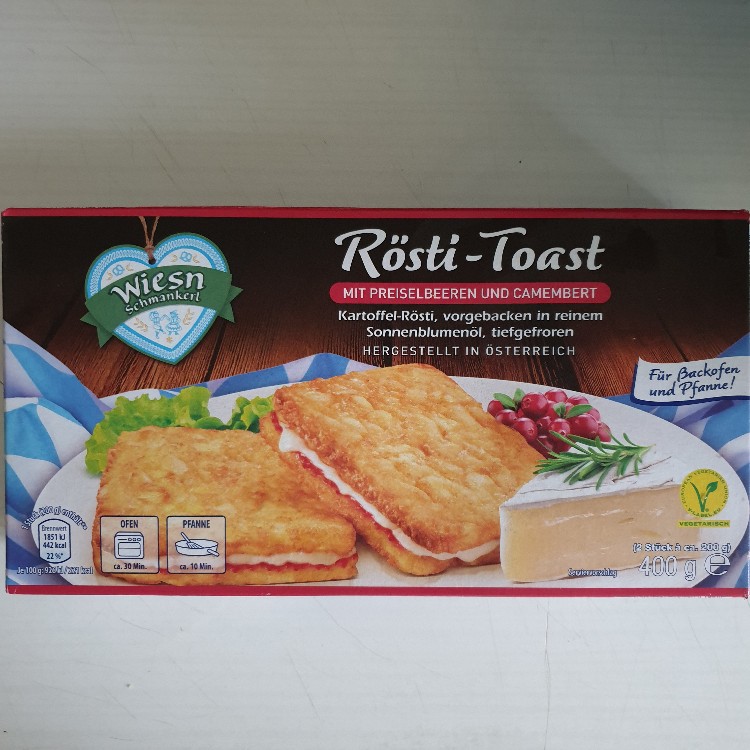 11er Elfer, Rösti-Toast, mit Preiselbeeren und Camenbert Kalorien ...