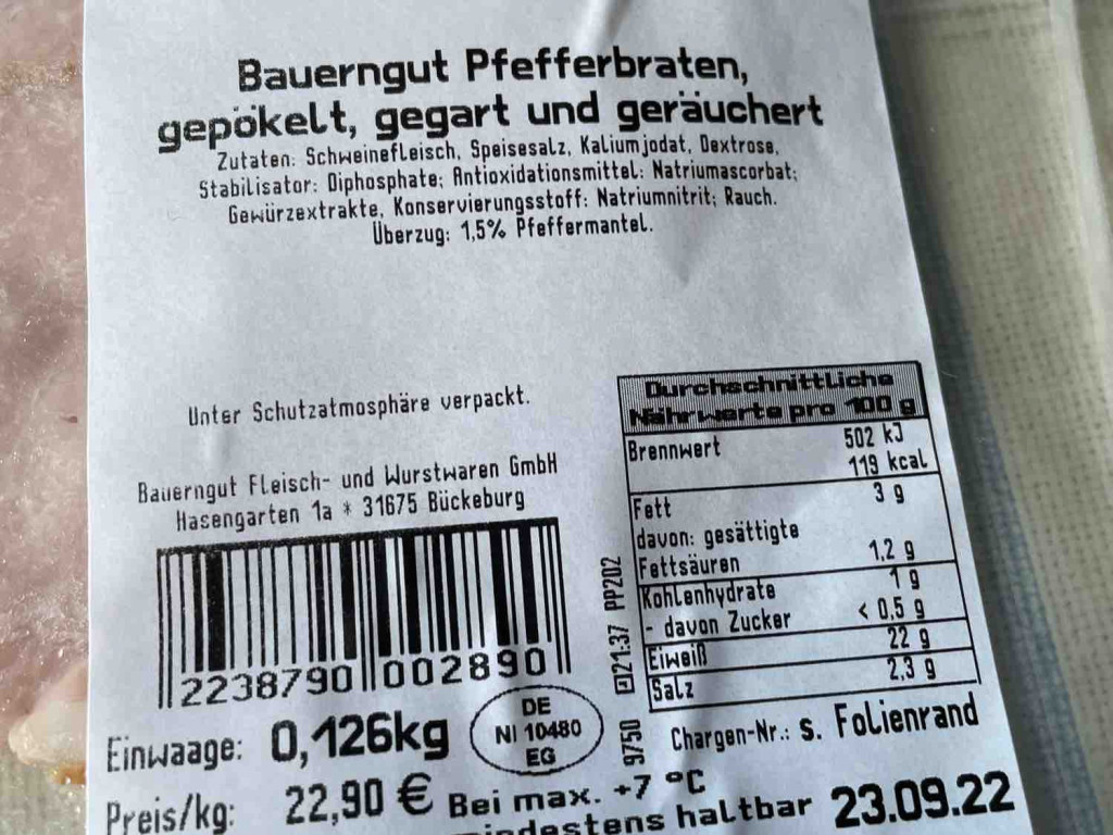 Bauerngut Pfefferbraten, gepökelt, gegart und geräuchert von haj | Hochgeladen von: hajok