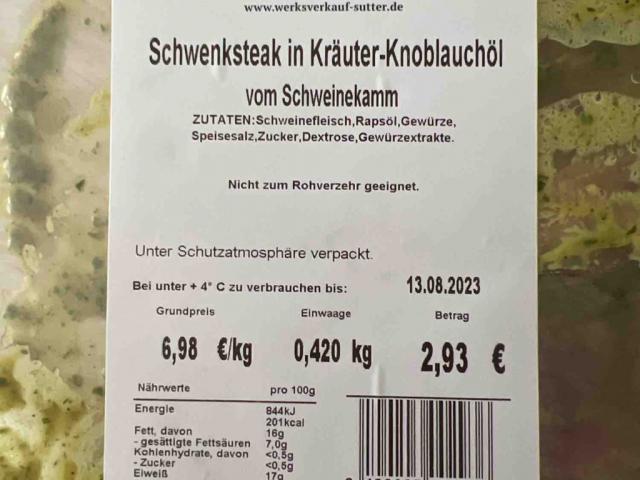 Schwenksteak mit Kräuter-Knoblauch von semperfi777 | Hochgeladen von: semperfi777