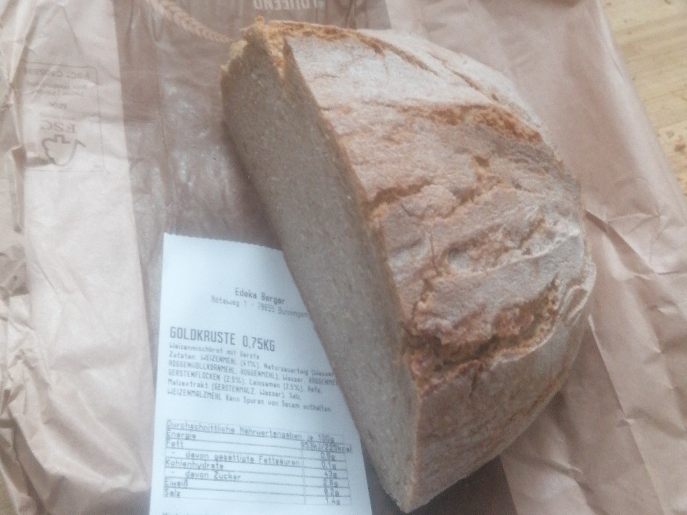 Goldkruste Weizenmischbrot Edeka, 40% Weizen, Sauerteig, Roggen  | Hochgeladen von: Suddi5k