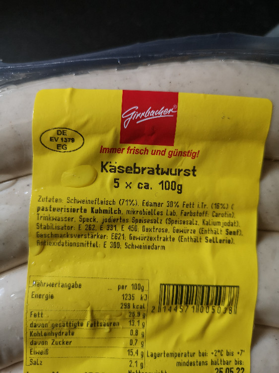 Girbacher Käsebratwurst von Bienschenseins | Hochgeladen von: Bienschenseins