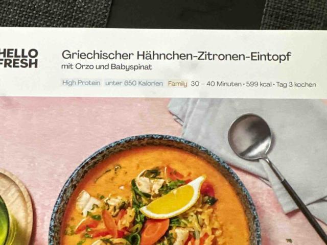 Griechischer Hähnchen-Zitronen-Eintopf, mit Orzo und Babyspinat  | Hochgeladen von: mcgn