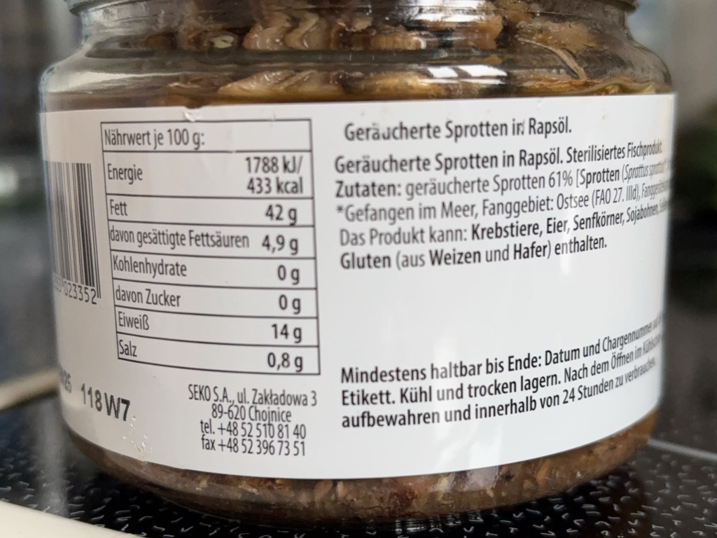 Geräucherte Sprotten in Rapsöl, 433 kcal von marcmorenz | Hochgeladen von: marcmorenz