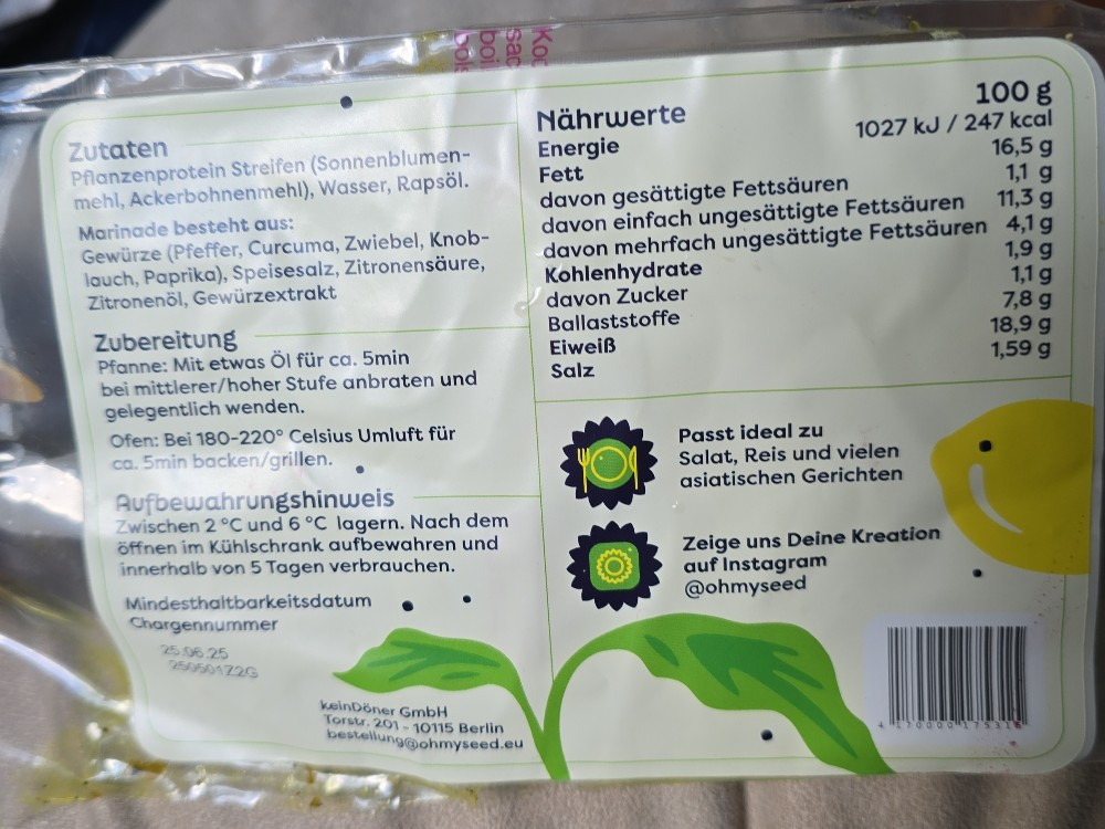 Pflanzenproteinstreifen, gekauft bei knuspr von maren.schillinge | Hochgeladen von: maren.schillinger@googlemail.com