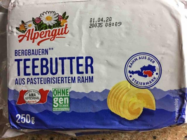 Bergbauern Teebutter, Aus pasteurisiertem Rahm von testing | Hochgeladen von: testing