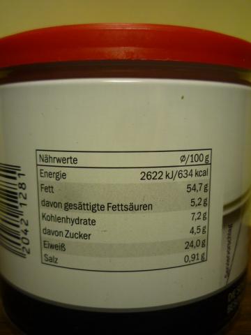 Mandeln, mit feurigem Chili (gleiche EAN), Nährwerttabelle | Hochgeladen von: pedro42