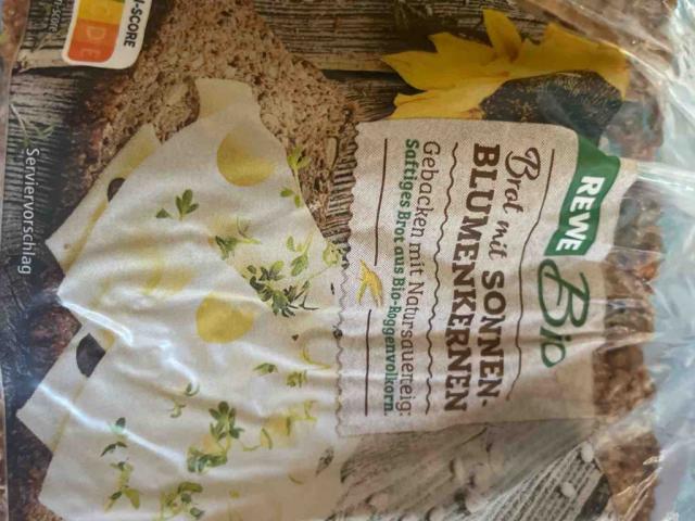 REWE Bio Brot mit Sonnenblumenkernen, gebacken mit Natursauertei | Uploaded by: Serena1993