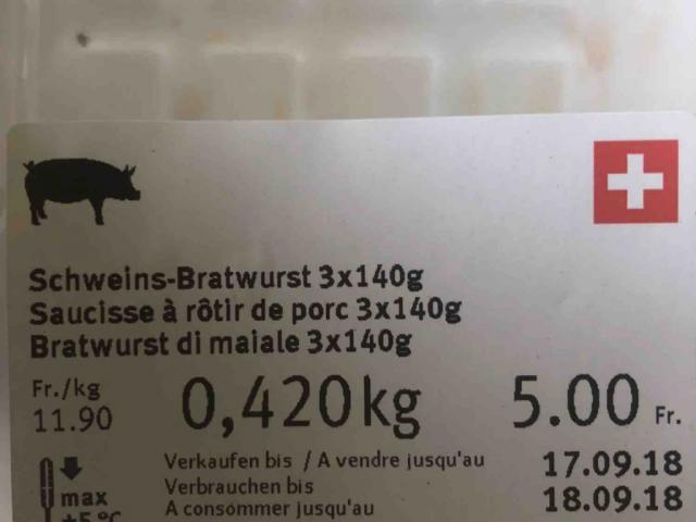 schweinsbratwurst migros, 3 x 140 g von zara001 | Hochgeladen von: zara001