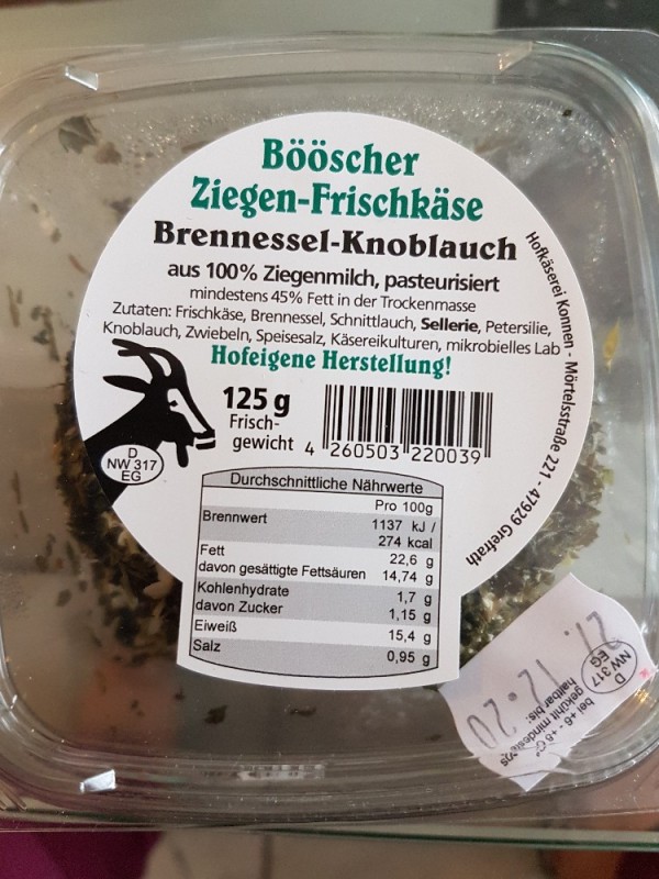 Ziegenfrischkäse, Brenness-Knoblauch von Feinschmecker | Hochgeladen von: Feinschmecker Ziegenfrischkäse, Brenness-Knoblauch von Feinschmecker | Hochgeladen von: Feinschmecker